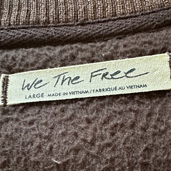 We The Free Chocolate Brown Sherpa Crewneck Sweater - Picture 2 of 2